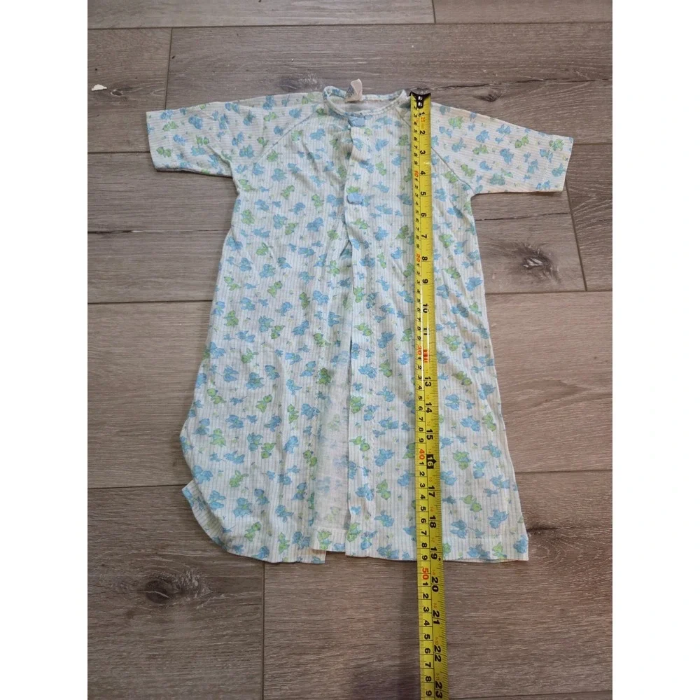 Vintage Carter's Baby Set Layette Nightgown + Overalls Romper Blue 6-9m